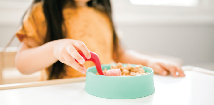 Kizingo baby and toddler bowls are shaped so that they don't tip over