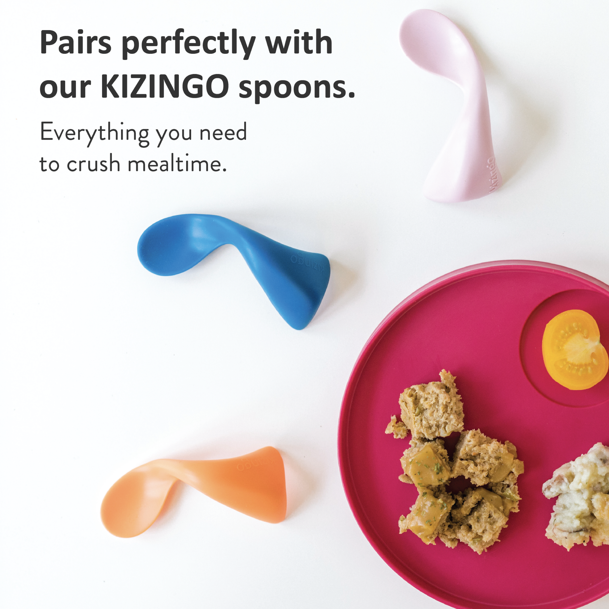 Kizingo Left-handed Toddler Spoon - Milk